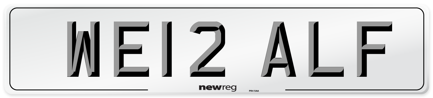 WE12 ALF Number Plate from New Reg